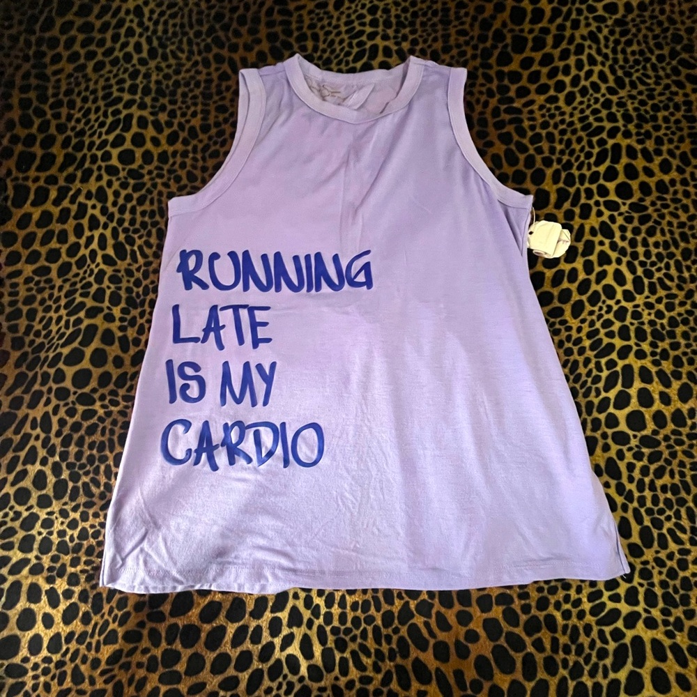 Jessica Simpson “the warm up” Tank top w/back crossed  (Lg - light purple)